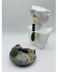 PENDIENTES ARTESANOS DE CRISTAL MARINO
