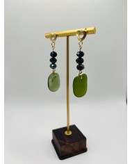 PENDIENTES ARTESANOS DE CRISTAL MARINO