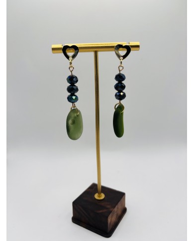 PENDIENTES ARTESANOS DE CRISTAL MARINO
