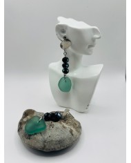 PENDIENTES ARTESANOS DE CRISTAL MARINO