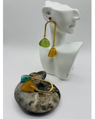 PENDIENTES ARTESANOS DE CRISTAL MARINO