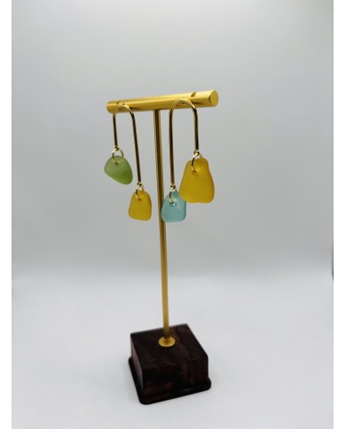 PENDIENTES ARTESANOS DE CRISTAL MARINO