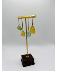 PENDIENTES ARTESANOS DE CRISTAL MARINO