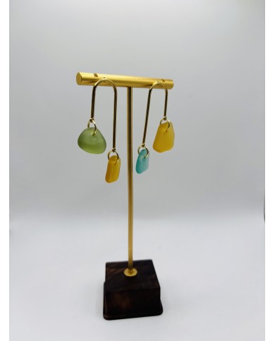 PENDIENTES ARTESANOS DE CRISTAL MARINO