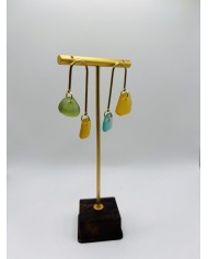 PENDIENTES ARTESANOS DE CRISTAL MARINO