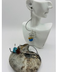 PENDIENTES ARTESANOS DE CRISTAL MARINO