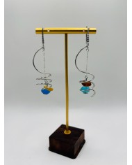 PENDIENTES ARTESANOS DE CRISTAL MARINO