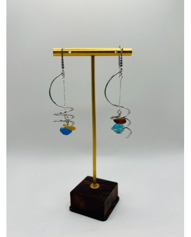PENDIENTES ARTESANOS DE CRISTAL MARINO