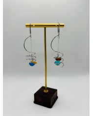 PENDIENTES ARTESANOS DE CRISTAL MARINO