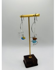 PENDIENTES ARTESANOS DE CRISTAL MARINO