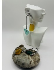 PENDIENTES ARTESANOS DE CRISTAL MARINO