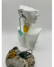 PENDIENTES ARTESANOS DE CRISTAL MARINO