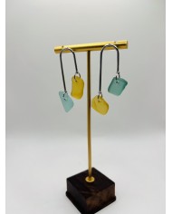 PENDIENTES ARTESANOS DE CRISTAL MARINO