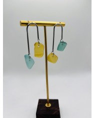 PENDIENTES ARTESANOS DE CRISTAL MARINO