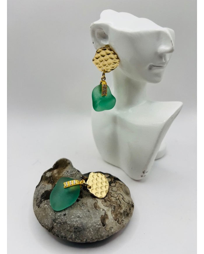 PENDIENTES DE CRISTAL MARINO ARTESANOS