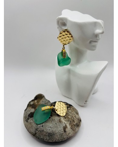 PENDIENTES DE CRISTAL MARINO ARTESANOS