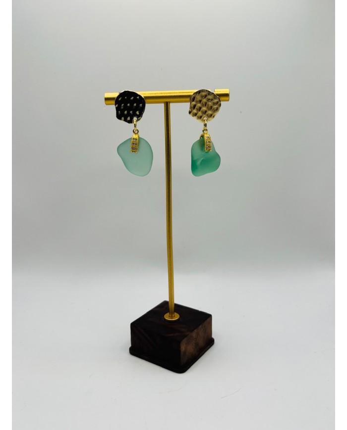 PENDIENTES DE CRISTAL MARINO ARTESANOS
