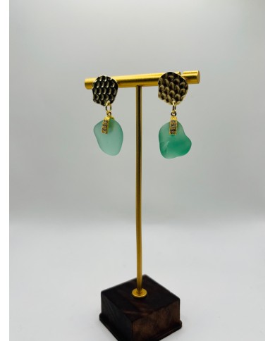 PENDIENTES DE CRISTAL MARINO ARTESANOS