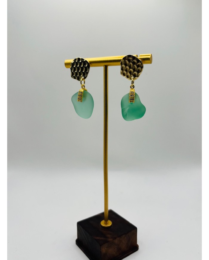 PENDIENTES DE CRISTAL MARINO ARTESANOS