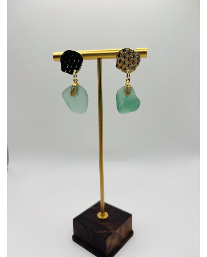 PENDIENTES DE CRISTAL MARINO ARTESANOS
