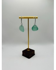 PENDIENTES DE CRISTAL MARINO  ARTESANOS