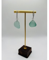 PENDIENTES DE CRISTAL MARINO  ARTESANOS