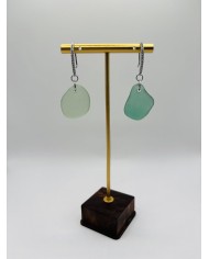 PENDIENTES DE CRISTAL MARINO  ARTESANOS