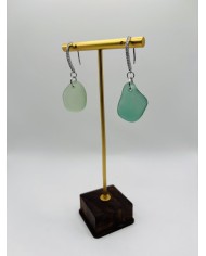PENDIENTES DE CRISTAL MARINO  ARTESANOS