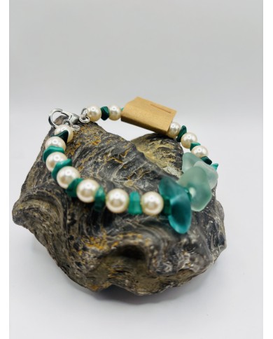 PULSERA ARTESANA DE CRISTAL MARINO