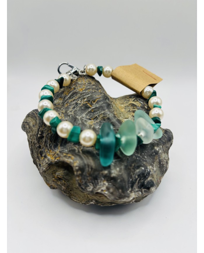 PULSERA ARTESANA DE CRISTAL MARINO
