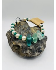 PULSERA ARTESANA DE CRISTAL MARINO