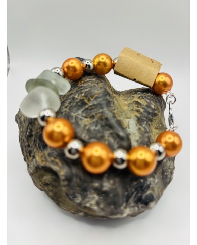 PULSERA ARTESANA DE CRISTAL MARINO