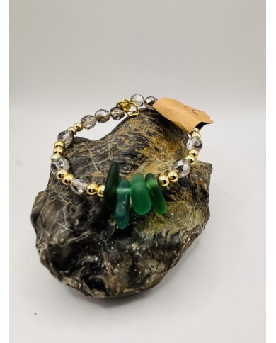 PULSERA DE CRISTAL MARINO  ARTESANA