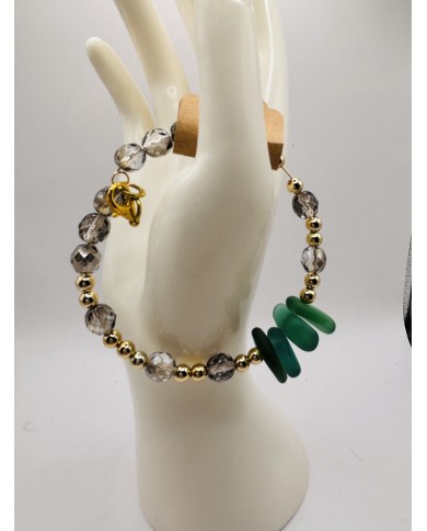 PULSERA DE CRISTAL MARINO  ARTESANA