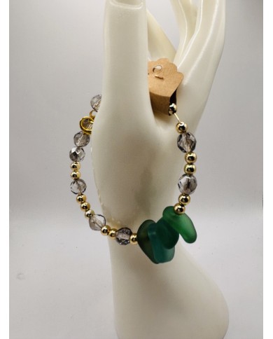 PULSERA DE CRISTAL MARINO  ARTESANA
