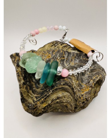 PULSERA ARTESANA DE CRISTAL MARINO