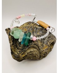 PULSERA DE CRISTAL MARINO  ARTESANA