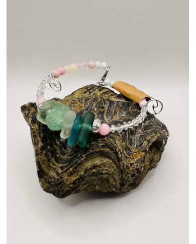 PULSERA ARTESANA DE CRISTAL MARINO