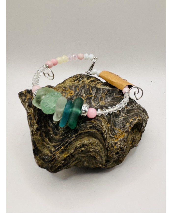PULSERA ARTESANA DE CRISTAL MARINO