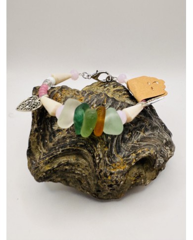 PULSERA  DE CRISTAL MARINO ARTESANA