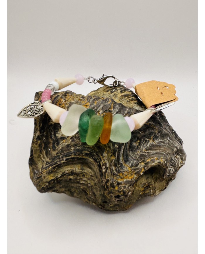 PULSERA  DE CRISTAL MARINO ARTESANA
