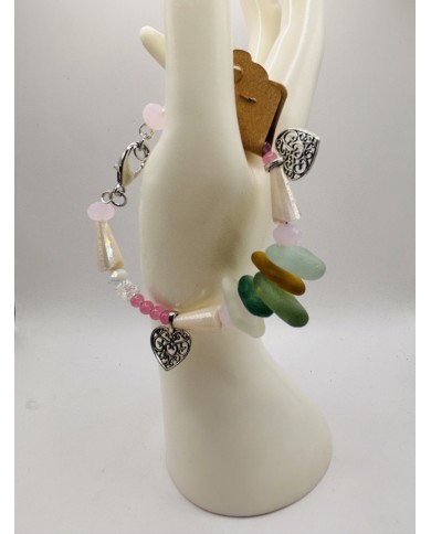 PULSERA  DE CRISTAL MARINO ARTESANA