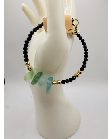 PULSERA ARTESANA DE CRISTAL MARINO