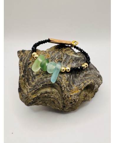 PULSERA ARTESANA DE CRISTAL MARINO