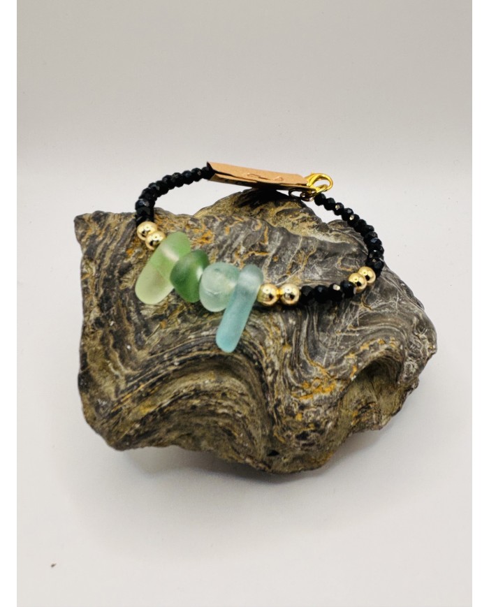PULSERA ARTESANA DE CRISTAL MARINO
