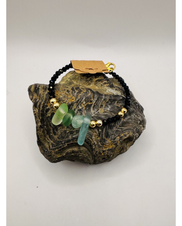 PULSERA ARTESANA DE CRISTAL MARINO