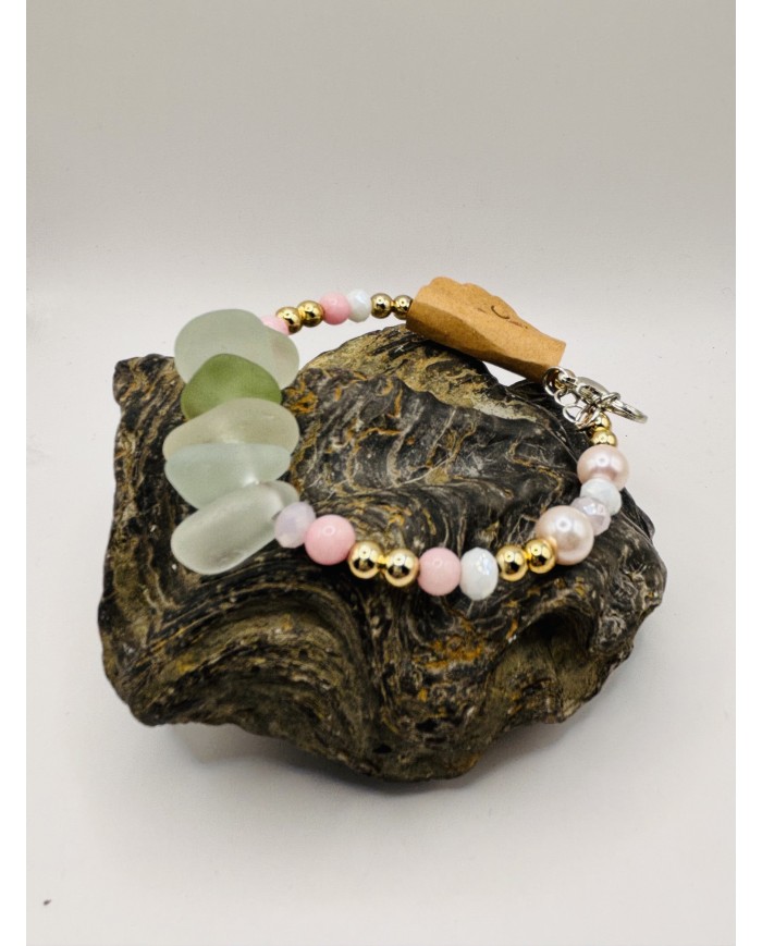 PULSERA ARTESANA DE CRISTAL MARINO