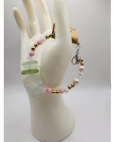 PULSERA ARTESANA DE CRISTAL MARINO