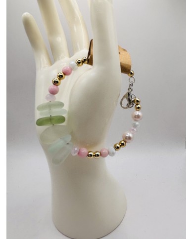 PULSERA ARTESANA DE CRISTAL MARINO