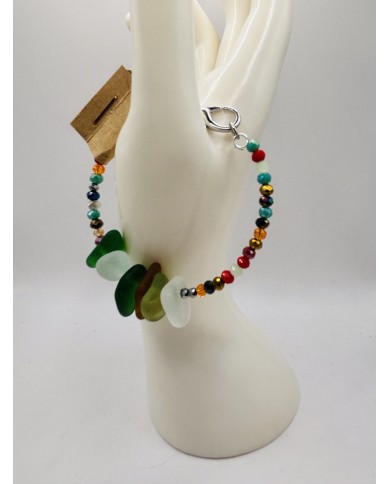 PULSERA ARTESANA DE CRISTAL MARINO